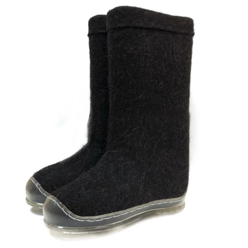 Валенки мужские чёрные натуральные на подошве (100НМ-ПСП)