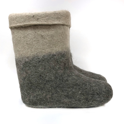 Полуваленки серые комбинированные из овечьей шерсти (300КЖ) фото 5