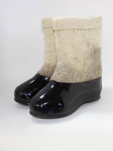 Полуваленки женские комбинированные с черными галошами (300КЖ-СЧ)