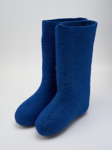 Валенки ручной валки синего цвета
