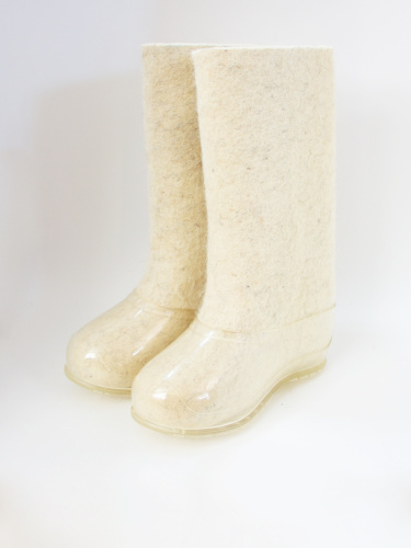 Валенки женские белые с галошами (001Ж-СП)
