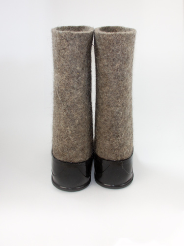 Валенки серые женские с черными галошами (200Ж-СЧ) фото 4