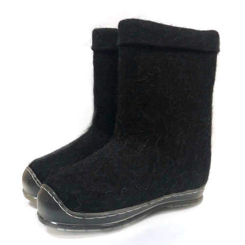 Полуваленки чёрные на силиконовой подошве (100КНМ-ПСП)