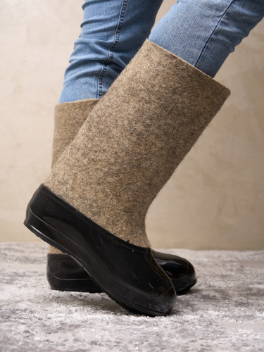 Валенки серые мужские с черными галошами (200М-СЧ) фото 4