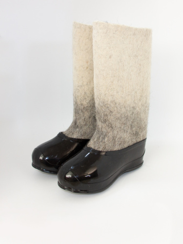 Валенки женские комбинированные с черными галошами (300Ж-СЧ)