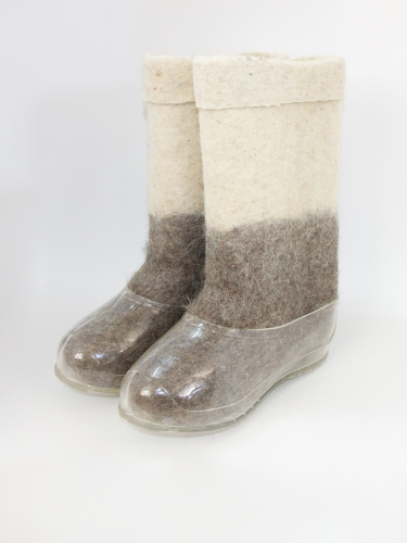 Валенки мужские комбинированные с прозрачными галошами (300М-СП)