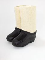 Валенки детские белые с черными галошами (001Д-СЧ)