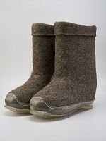 Полуваленки ручной валки серого цвета на силиконовой подошве (200КМ-ПСП)